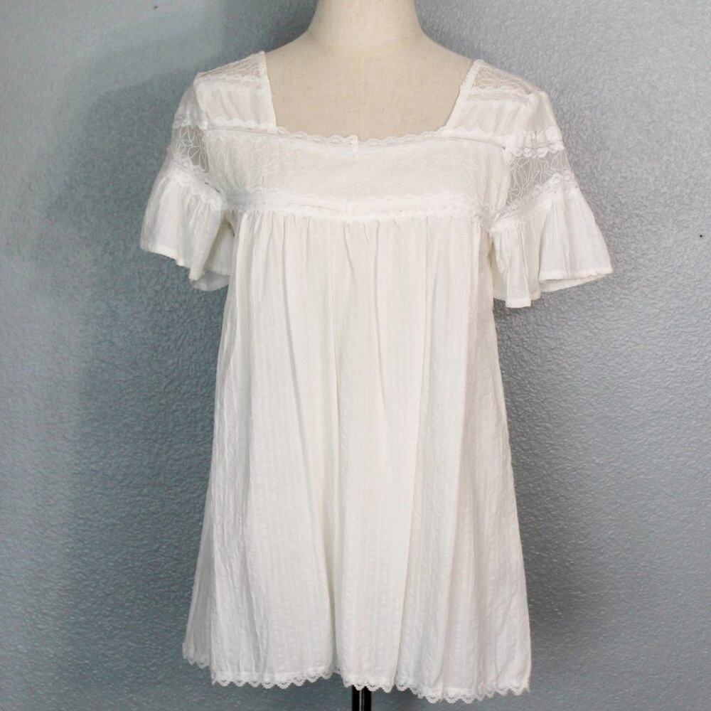 POL Lace Babydoll Cottagecore Boho Blouse Size S